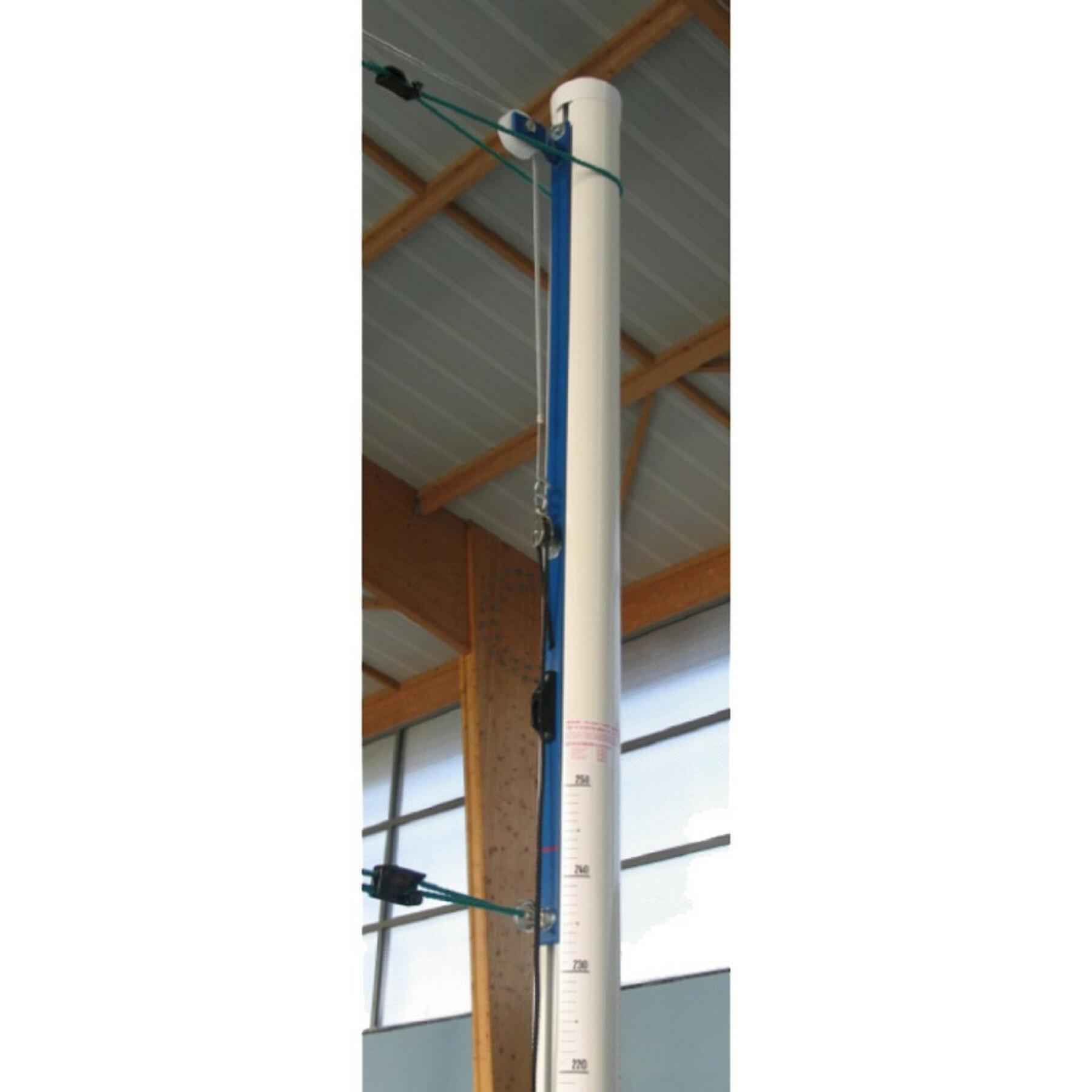 Pair of aluminium school volleyball posts without sleeves Sporti France