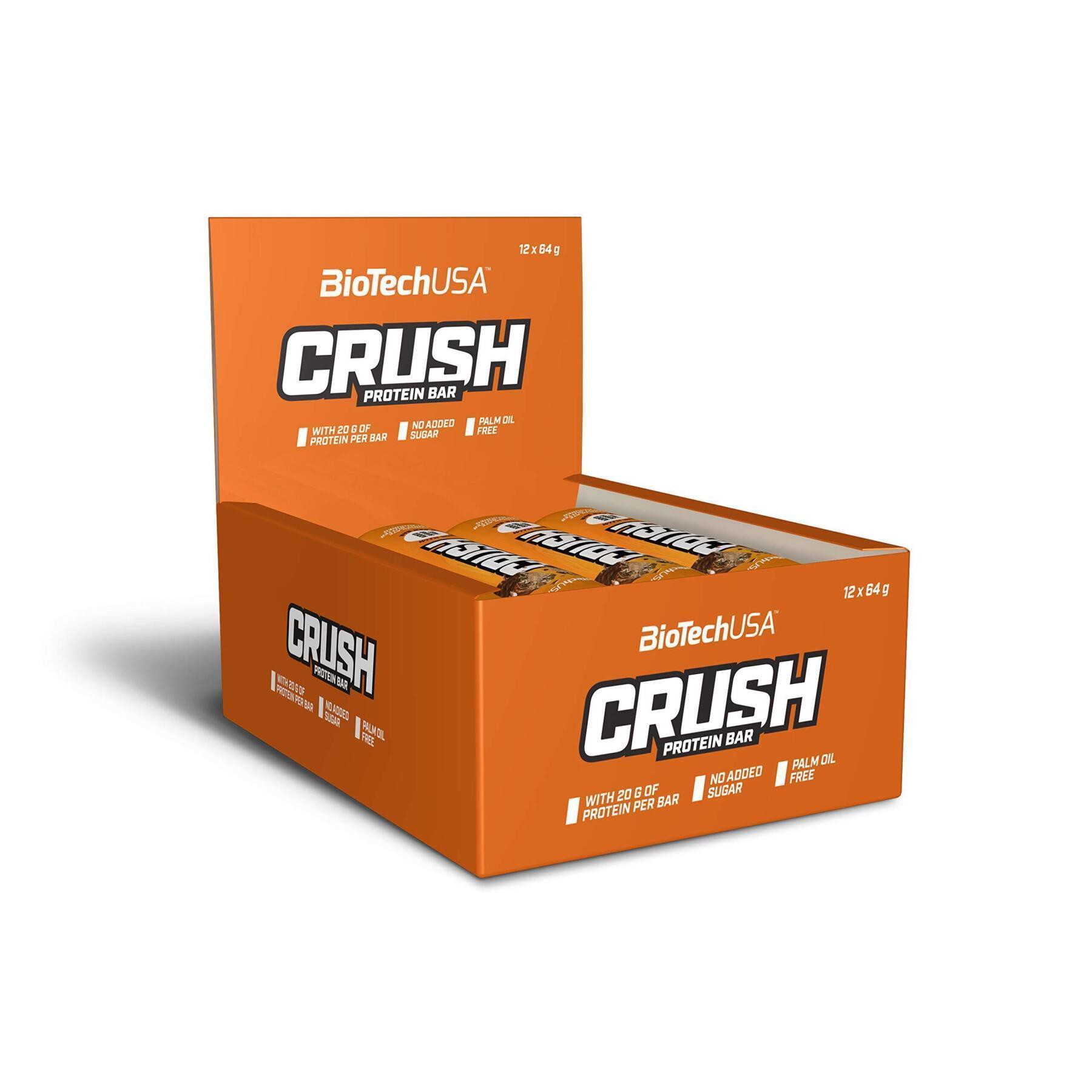 Pack of 12 cartons of snacks Biotech USA crush bar - Chocolat-beurre de noise