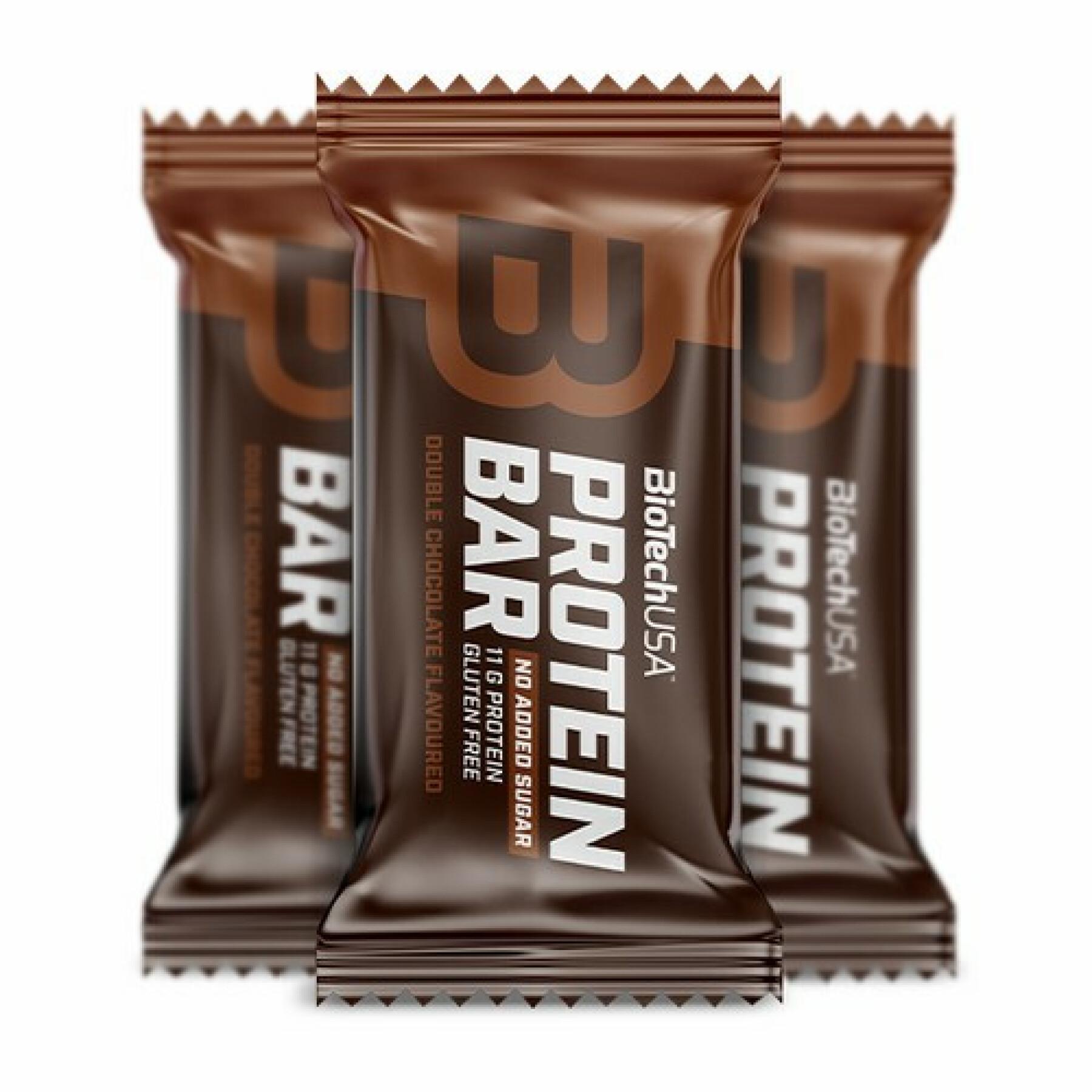 Pack of 20 cartons of protein bar snacks Biotech USA - Double chocolat