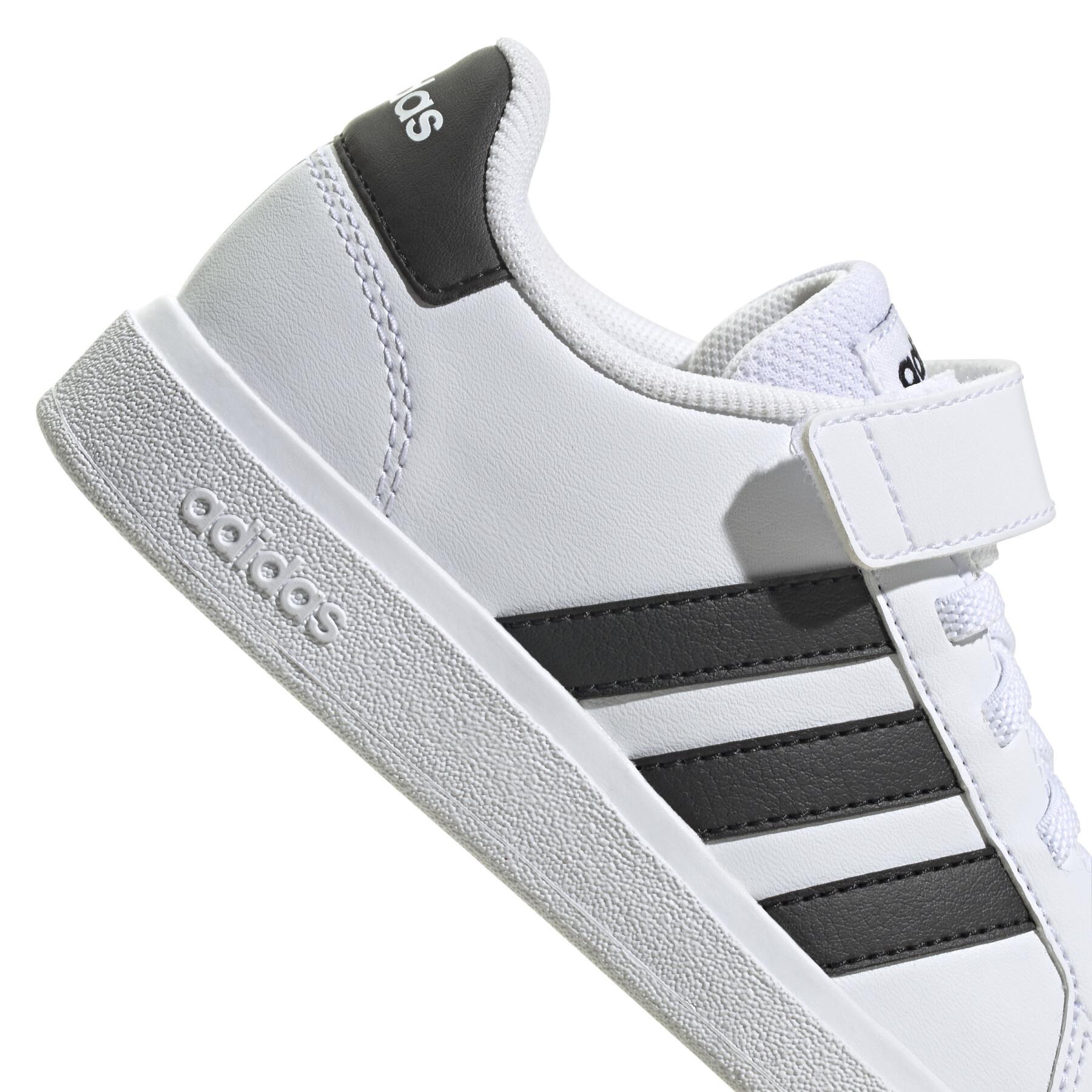 Kids' hook-and-loop sneakers with elastic laces adidas Grand Court