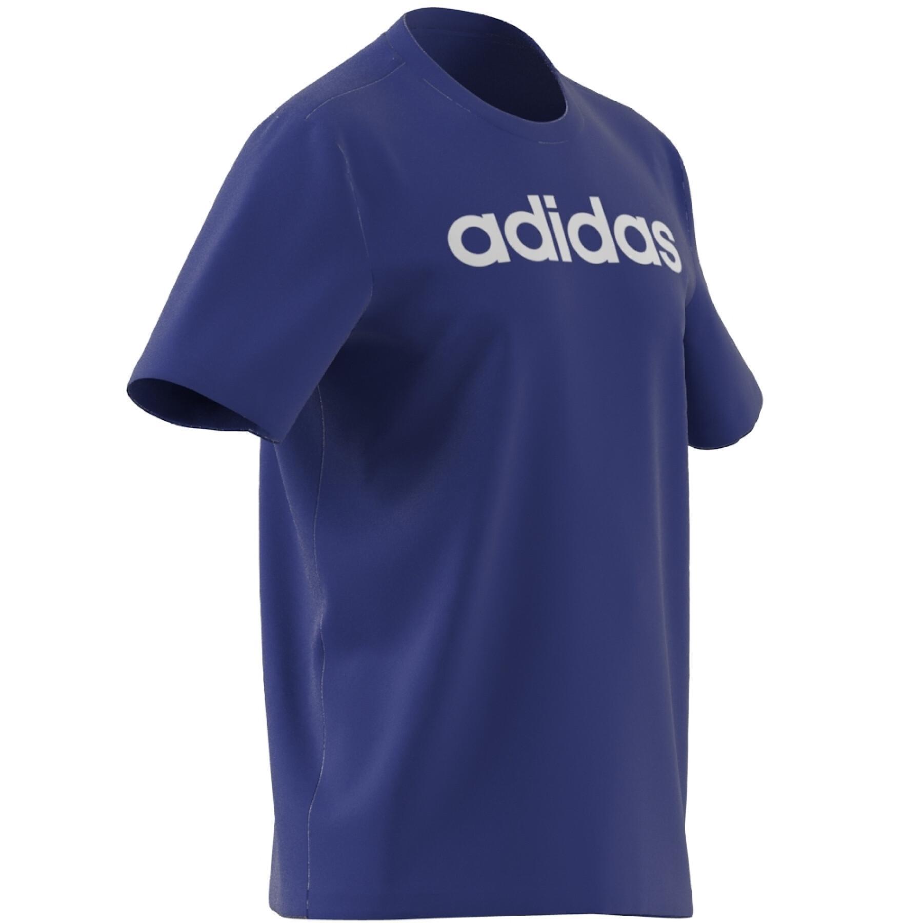 Embroidered logo t-shirt linear jersey simple adidas Essentials