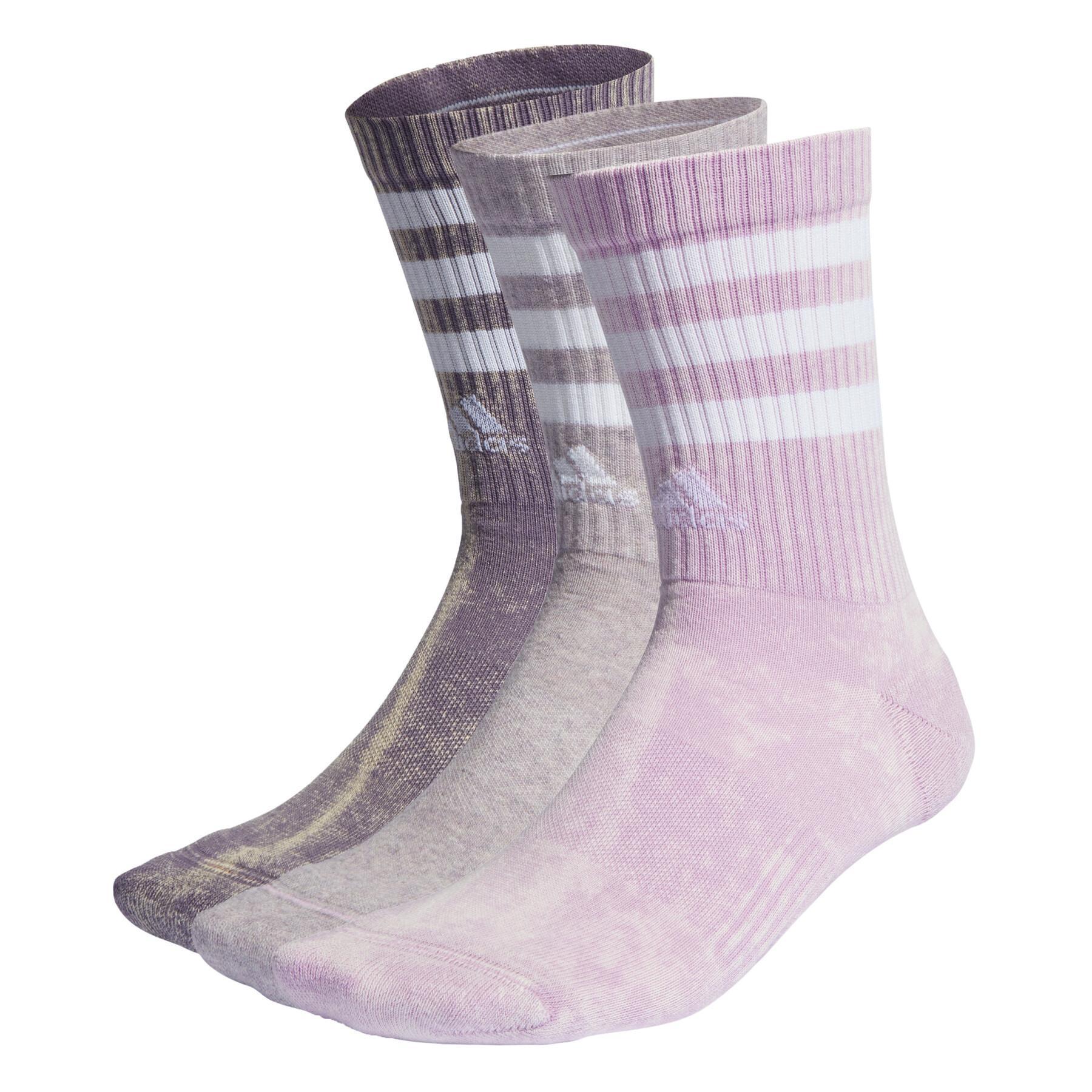 Mid-calf socks adidas 3-Stripes Stonewash (x3)