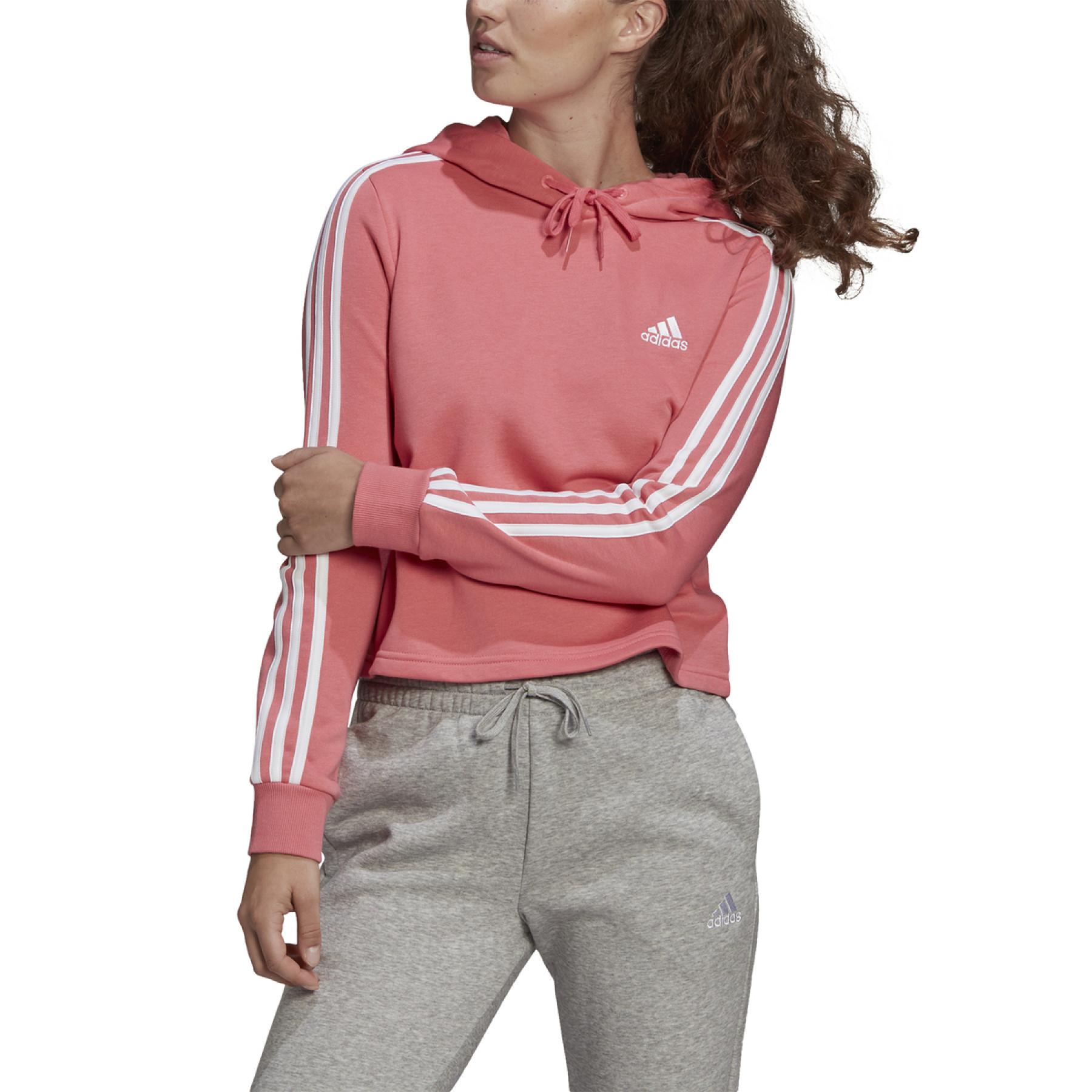 Women's short hooded sweatshirt adidas Essentials 3-Bandes