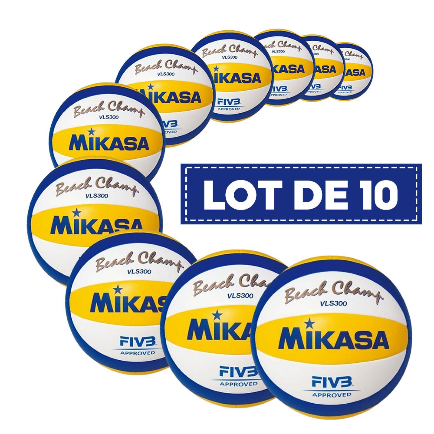 Batch of 10 beach volleyballs Mikasa VLS300 [Taille 5]