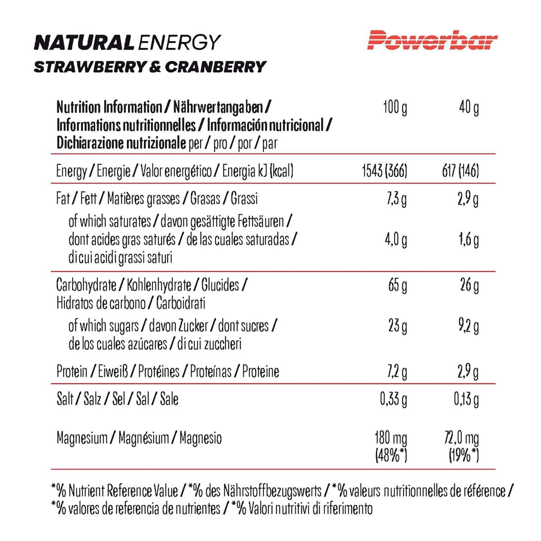Pack of 18 nutrition bars PowerBar Natural Energy Cereal
