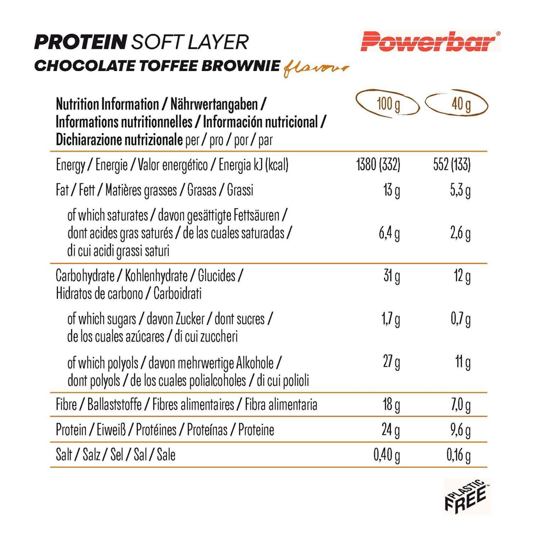 Pack of 12 protein nutrition bars PowerBar Soft Layer