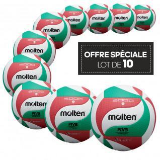 Pack of 10 competition balls Molten V5M5000 LNV