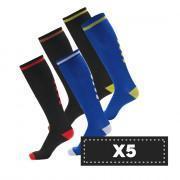 Pack of 5 pairs of dark socks Hummel Elite Indoor high (coloris au choix)